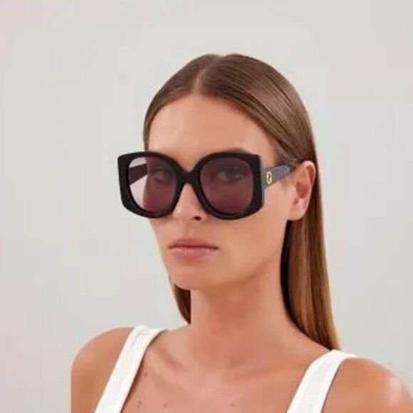 NEW Gucci GG1257S 003 Havana Gradient Red Butterfly Oversized Women Sunglasses